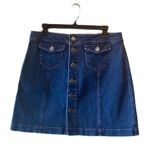 LOFT Jean Button Pocket Skirt 90s Size 10
